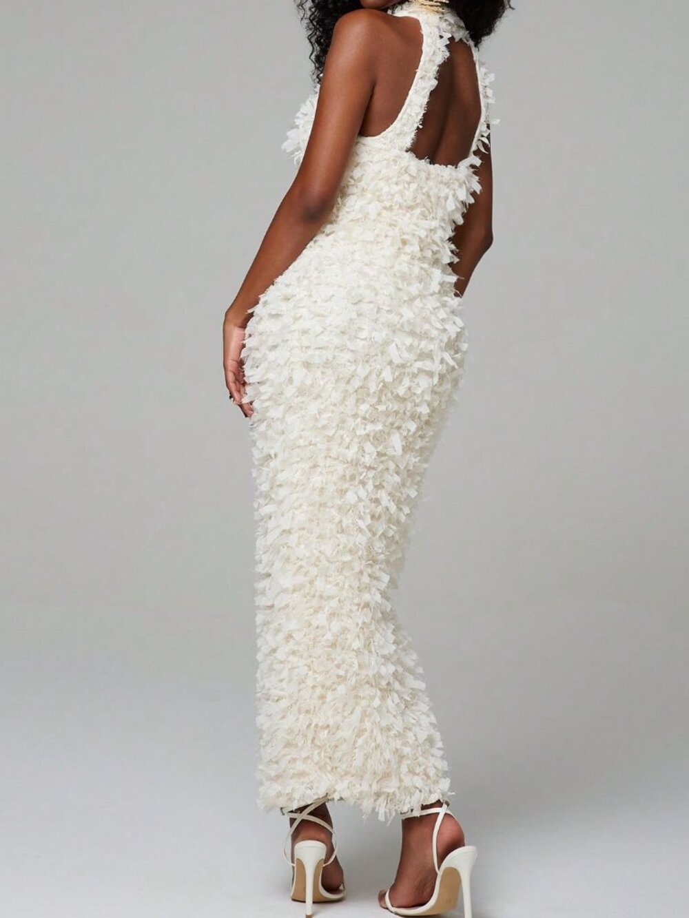 Apricot Elegant Women's Appliques Bodycon Dress - Picture 2 of 7